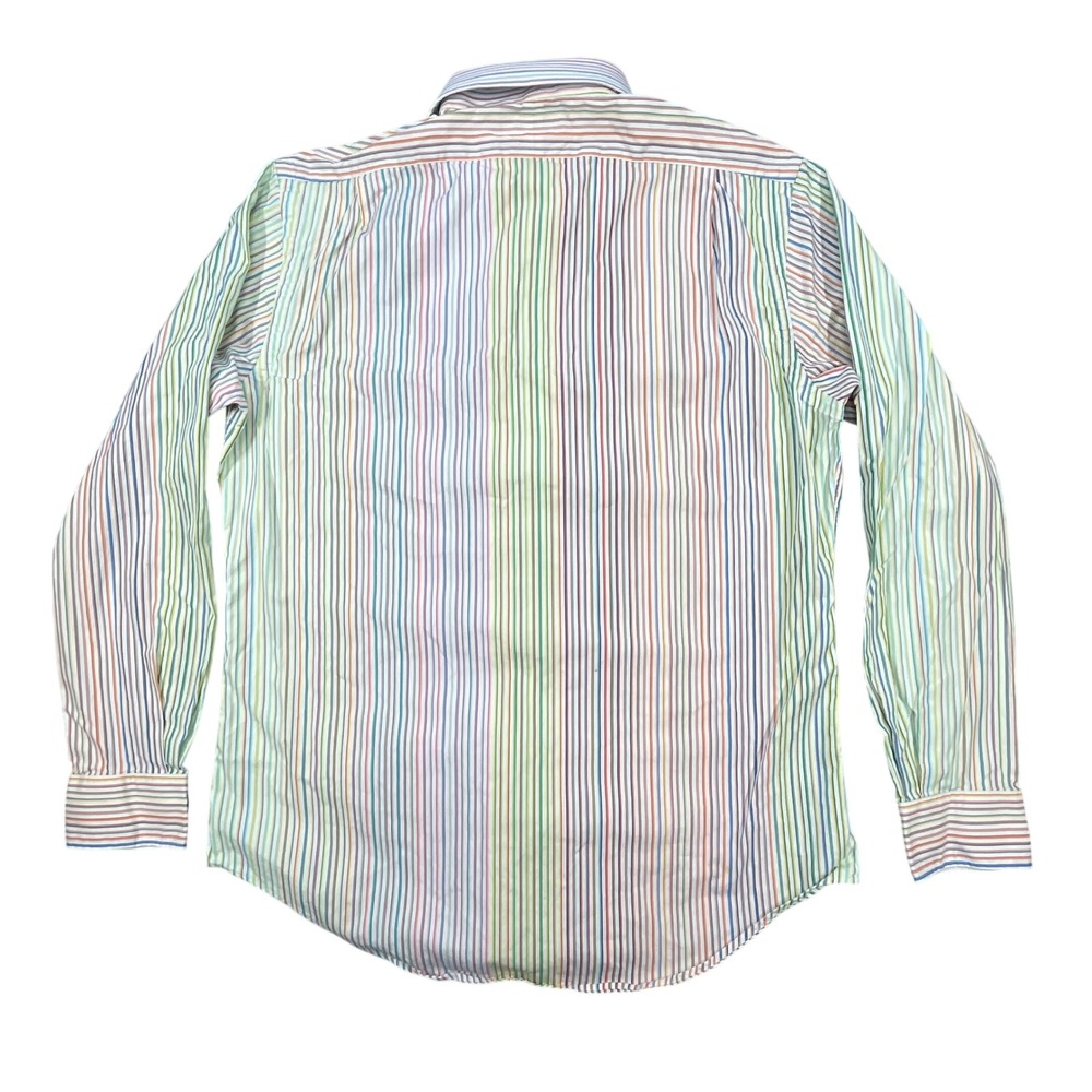Polo Ralph Lauren Multi Color Striped Regent Custom Fit Shirt Mens 16 34/35 - Picture 2 of 7